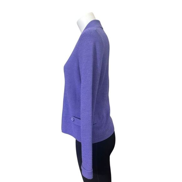 Sarah Spencer Merino Wool Purple Shawl Neck Button Down Cardi‎ Sweater sz M New - Picture 4 of 10
